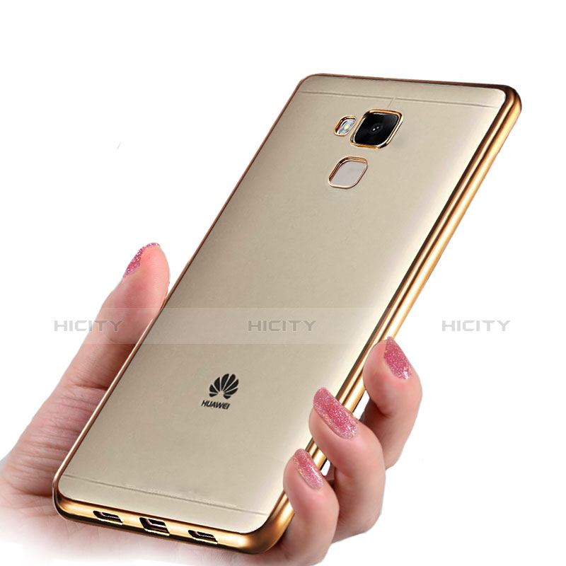 Silikon Schutzhülle Ultra Dünn Tasche Durchsichtig Transparent T06 für Huawei GR5 Gold groß