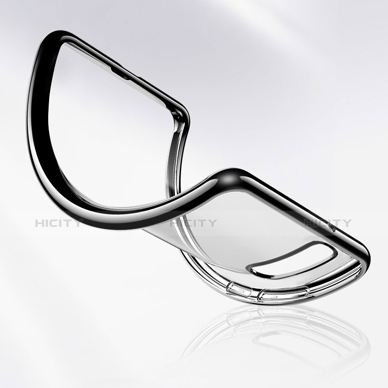 Silikon Schutzhülle Ultra Dünn Tasche Durchsichtig Transparent T06 für Huawei P20 Pro Schwarz groß
