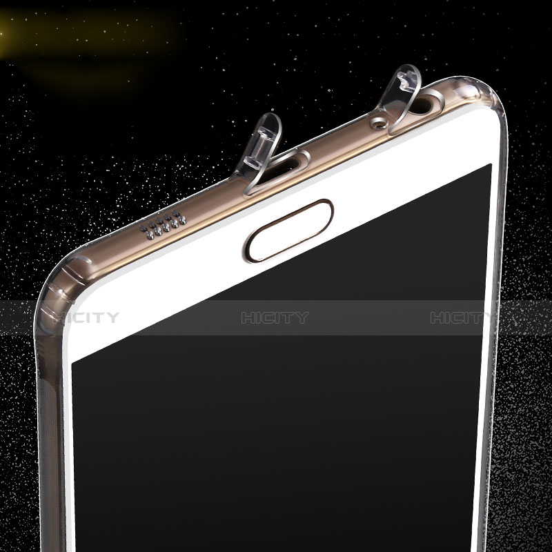 Silikon Schutzhülle Ultra Dünn Tasche Durchsichtig Transparent T06 für Samsung Galaxy C5 Pro C5010 Grau groß