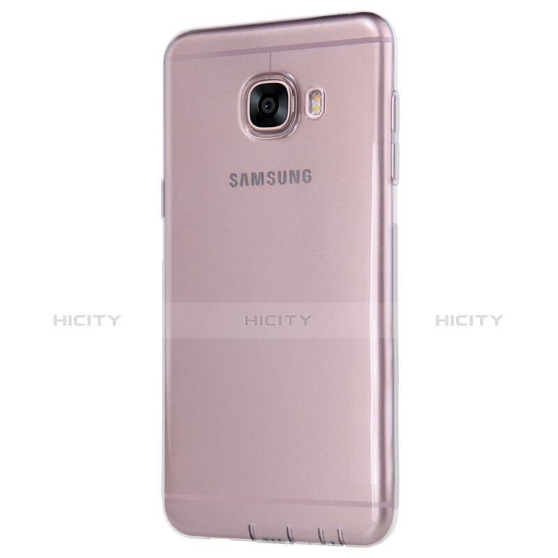 Silikon Schutzhülle Ultra Dünn Tasche Durchsichtig Transparent T06 für Samsung Galaxy C7 SM-C7000 Grau