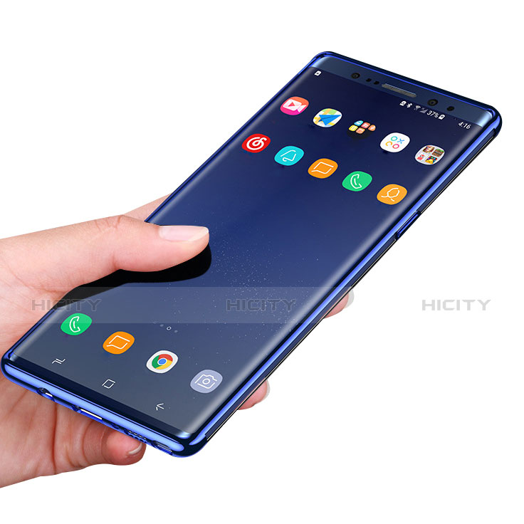 Silikon Schutzhülle Ultra Dünn Tasche Durchsichtig Transparent T06 für Samsung Galaxy Note 8 Blau groß
