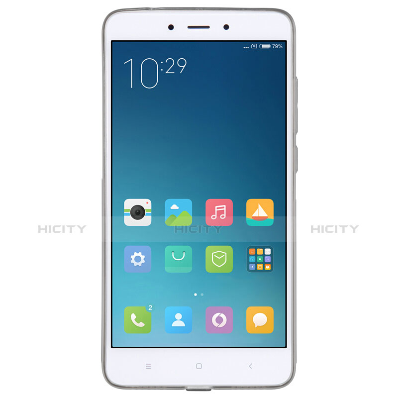 Silikon Schutzhülle Ultra Dünn Tasche Durchsichtig Transparent T06 für Xiaomi Redmi Note 4 Grau groß