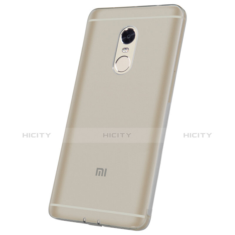 Silikon Schutzhülle Ultra Dünn Tasche Durchsichtig Transparent T06 für Xiaomi Redmi Note 4 Grau groß