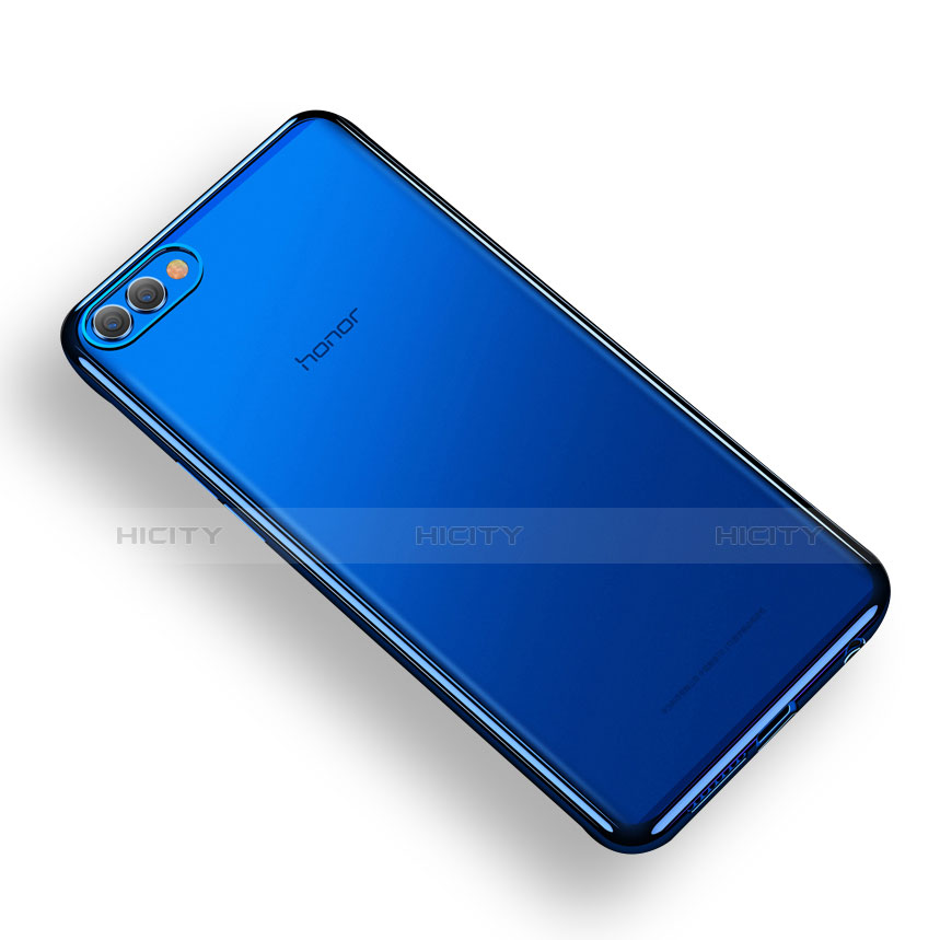 Silikon Schutzhülle Ultra Dünn Tasche Durchsichtig Transparent T07 für Huawei Honor View 10 Blau groß