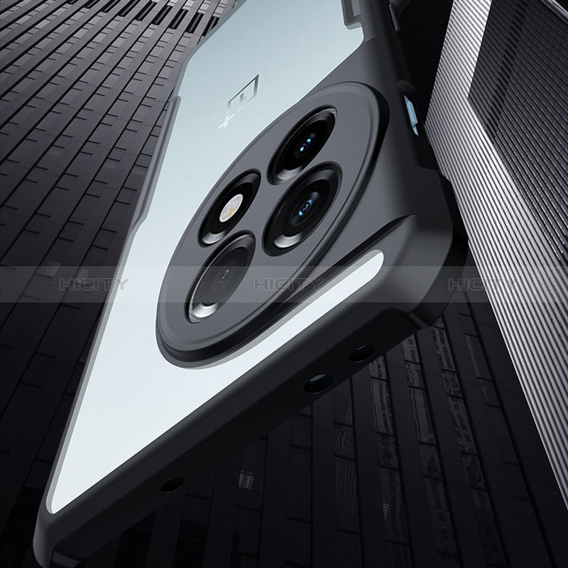 Silikon Schutzhülle Ultra Dünn Tasche Durchsichtig Transparent T07 für OnePlus 11 5G Schwarz