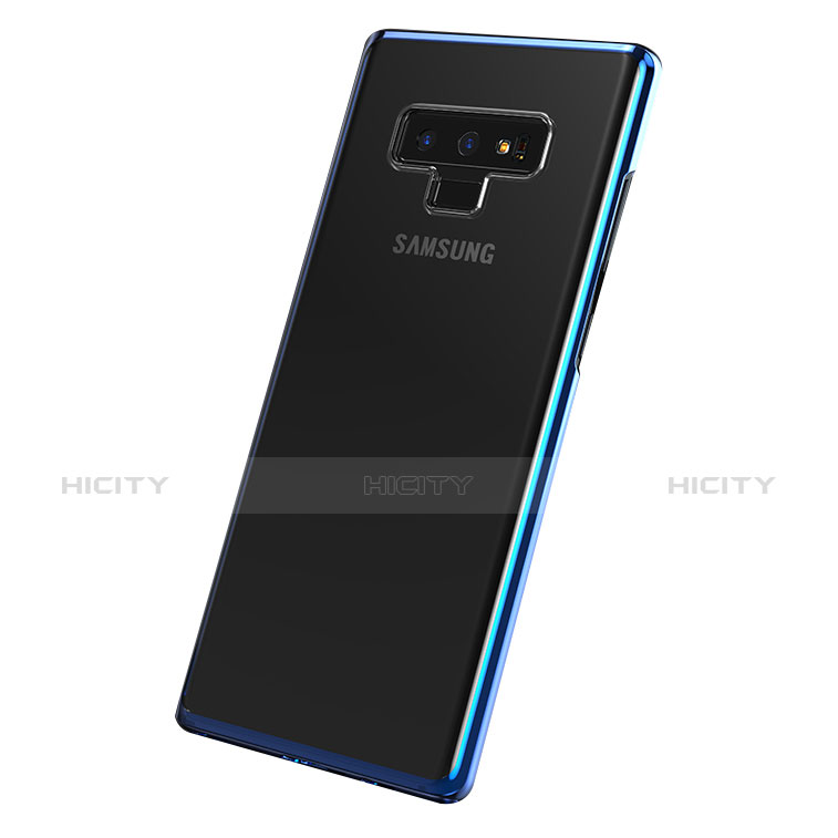 Silikon Schutzhülle Ultra Dünn Tasche Durchsichtig Transparent T07 für Samsung Galaxy Note 9 Blau groß
