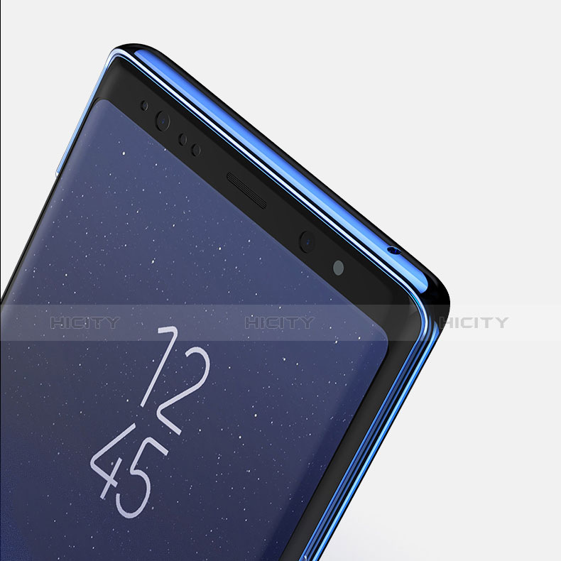 Silikon Schutzhülle Ultra Dünn Tasche Durchsichtig Transparent T07 für Samsung Galaxy Note 9 Blau groß