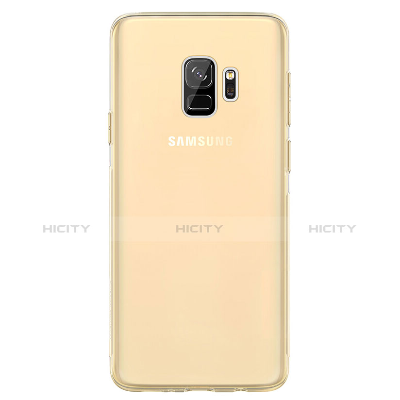 Silikon Schutzhülle Ultra Dünn Tasche Durchsichtig Transparent T07 für Samsung Galaxy S9 Gold groß