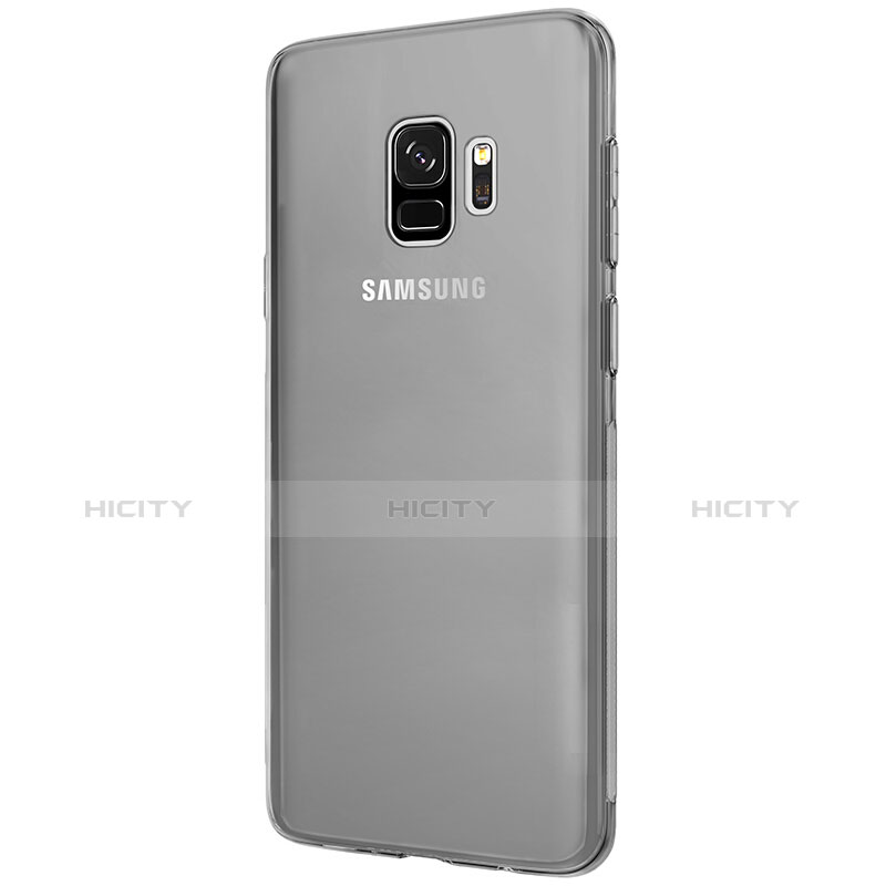 Silikon Schutzhülle Ultra Dünn Tasche Durchsichtig Transparent T07 für Samsung Galaxy S9 Grau