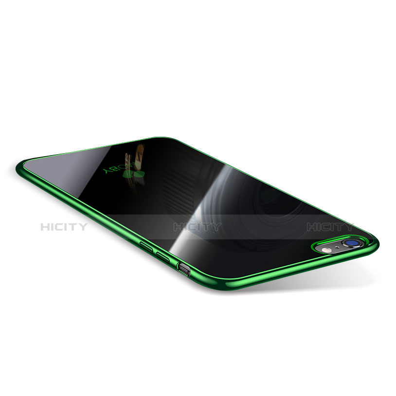 Silikon Schutzhülle Ultra Dünn Tasche Durchsichtig Transparent T08 für Apple iPhone 6S Plus Grün