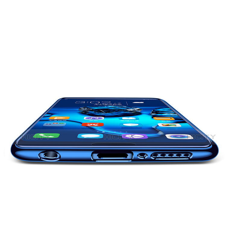 Silikon Schutzhülle Ultra Dünn Tasche Durchsichtig Transparent T08 für Huawei Honor 10 Blau groß