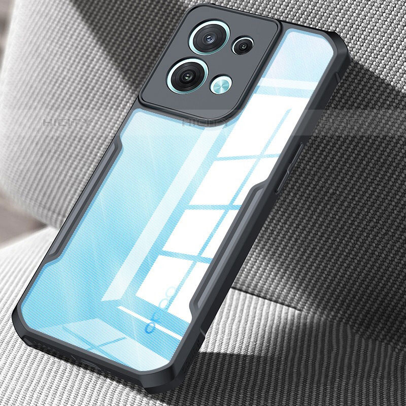 Silikon Schutzhülle Ultra Dünn Tasche Durchsichtig Transparent T08 für Oppo Reno8 Pro+ Plus 5G Schwarz