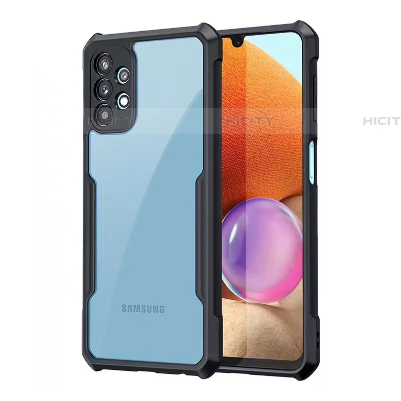 Silikon Schutzhülle Ultra Dünn Tasche Durchsichtig Transparent T08 für Samsung Galaxy A72 4G Schwarz