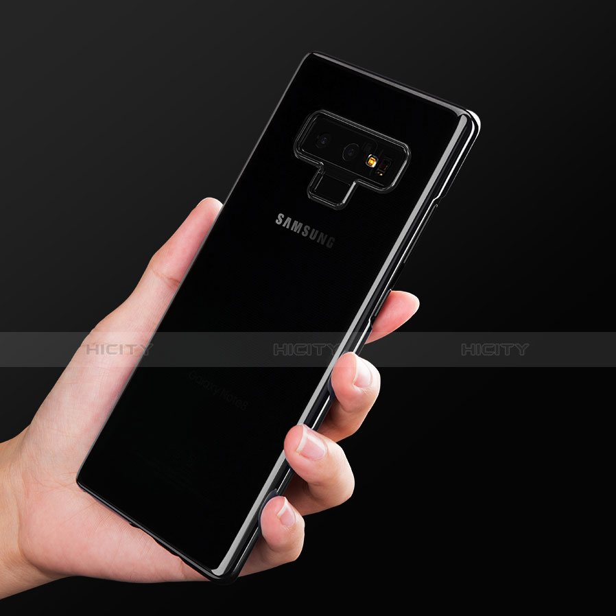 Silikon Schutzhülle Ultra Dünn Tasche Durchsichtig Transparent T08 für Samsung Galaxy Note 9 Schwarz