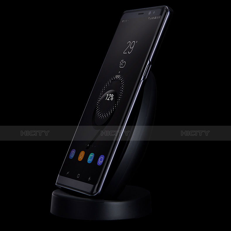 Silikon Schutzhülle Ultra Dünn Tasche Durchsichtig Transparent T08 für Samsung Galaxy Note 9 Schwarz groß