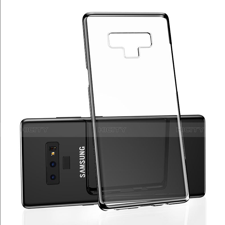 Silikon Schutzhülle Ultra Dünn Tasche Durchsichtig Transparent T08 für Samsung Galaxy Note 9 Schwarz groß