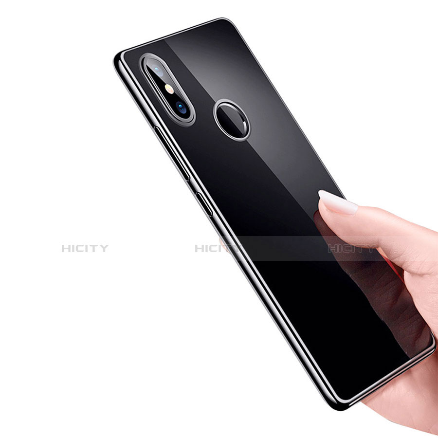 Silikon Schutzhülle Ultra Dünn Tasche Durchsichtig Transparent T08 für Xiaomi Mi 8 SE Schwarz