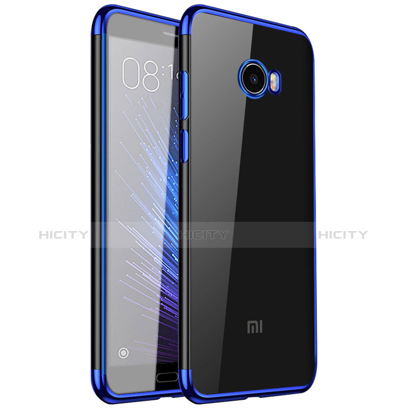 Silikon Schutzhülle Ultra Dünn Tasche Durchsichtig Transparent T08 für Xiaomi Mi Note 2 Blau groß