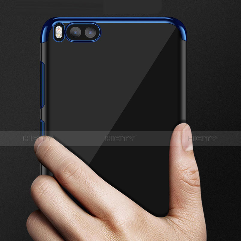 Silikon Schutzhülle Ultra Dünn Tasche Durchsichtig Transparent T08 für Xiaomi Mi Note 3 Blau groß