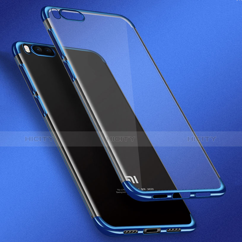 Silikon Schutzhülle Ultra Dünn Tasche Durchsichtig Transparent T08 für Xiaomi Mi Note 3 Blau