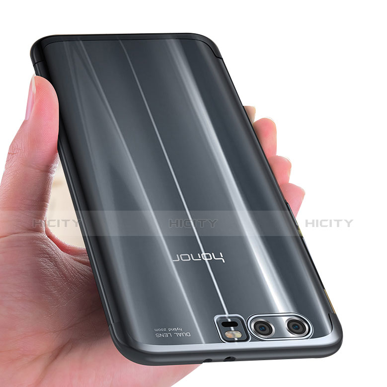 Silikon Schutzhülle Ultra Dünn Tasche Durchsichtig Transparent T09 für Huawei Honor 9 Silber groß