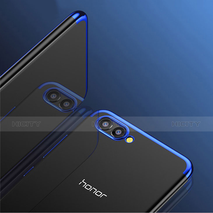 Silikon Schutzhülle Ultra Dünn Tasche Durchsichtig Transparent T09 für Huawei Honor V10 Blau