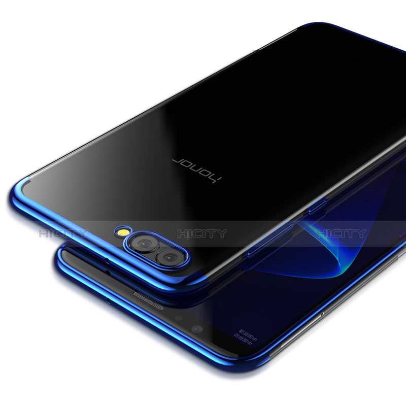 Silikon Schutzhülle Ultra Dünn Tasche Durchsichtig Transparent T09 für Huawei Honor V10 Blau
