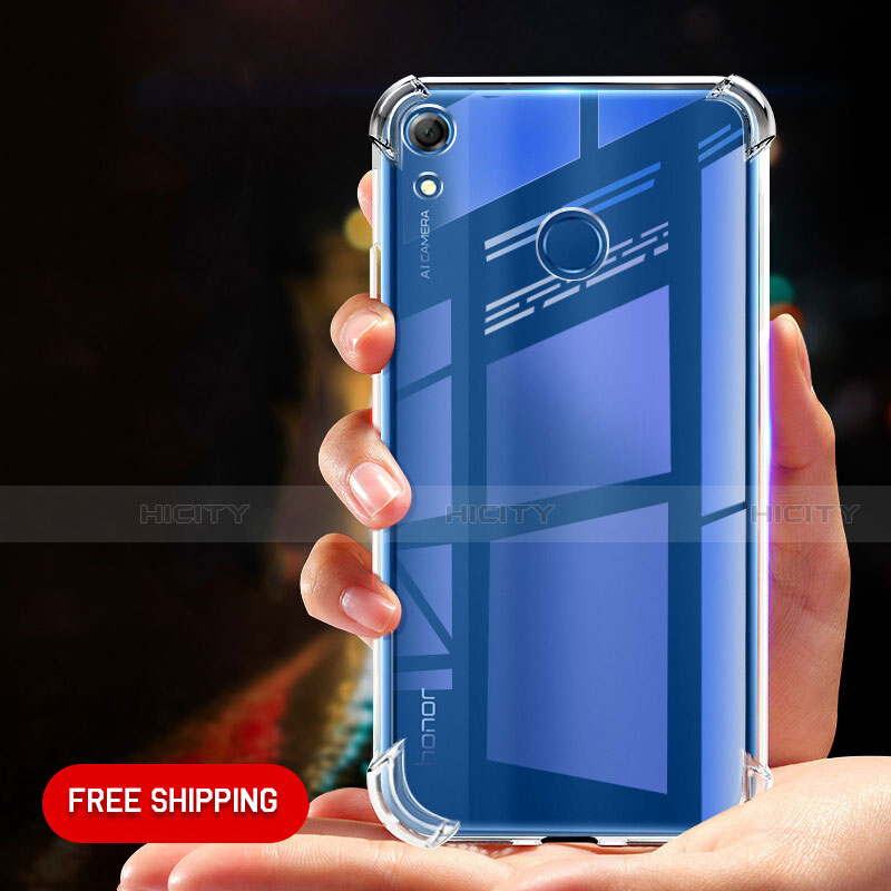 Silikon Schutzhülle Ultra Dünn Tasche Durchsichtig Transparent T09 für Huawei Y6 Prime (2019) Klar groß