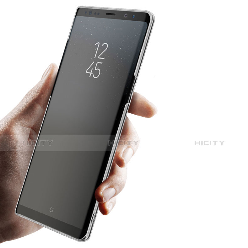 Silikon Schutzhülle Ultra Dünn Tasche Durchsichtig Transparent T09 für Samsung Galaxy Note 9 Schwarz groß