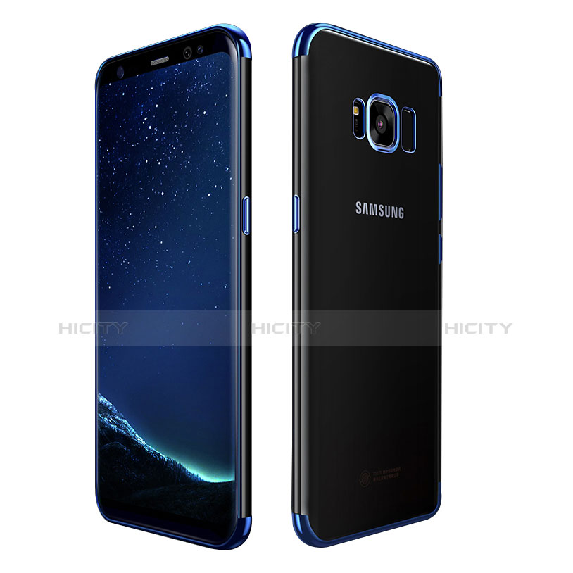 Silikon Schutzhülle Ultra Dünn Tasche Durchsichtig Transparent T09 für Samsung Galaxy S8 Blau