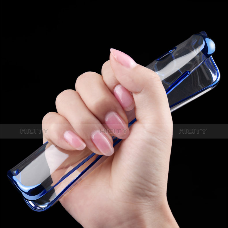 Silikon Schutzhülle Ultra Dünn Tasche Durchsichtig Transparent T09 für Samsung Galaxy S8 Blau groß