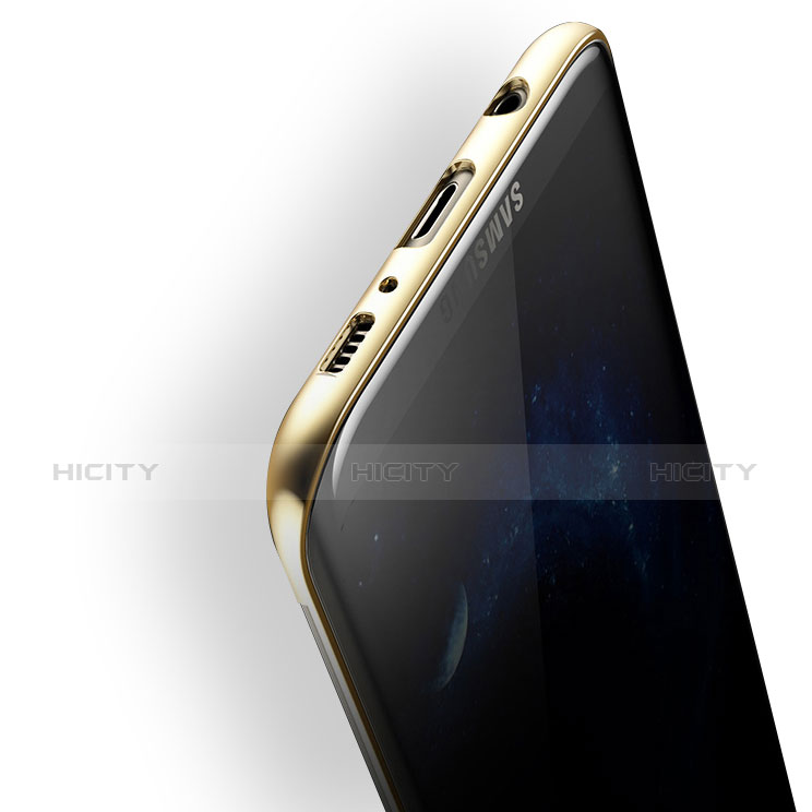Silikon Schutzhülle Ultra Dünn Tasche Durchsichtig Transparent T09 für Samsung Galaxy S8 Gold groß