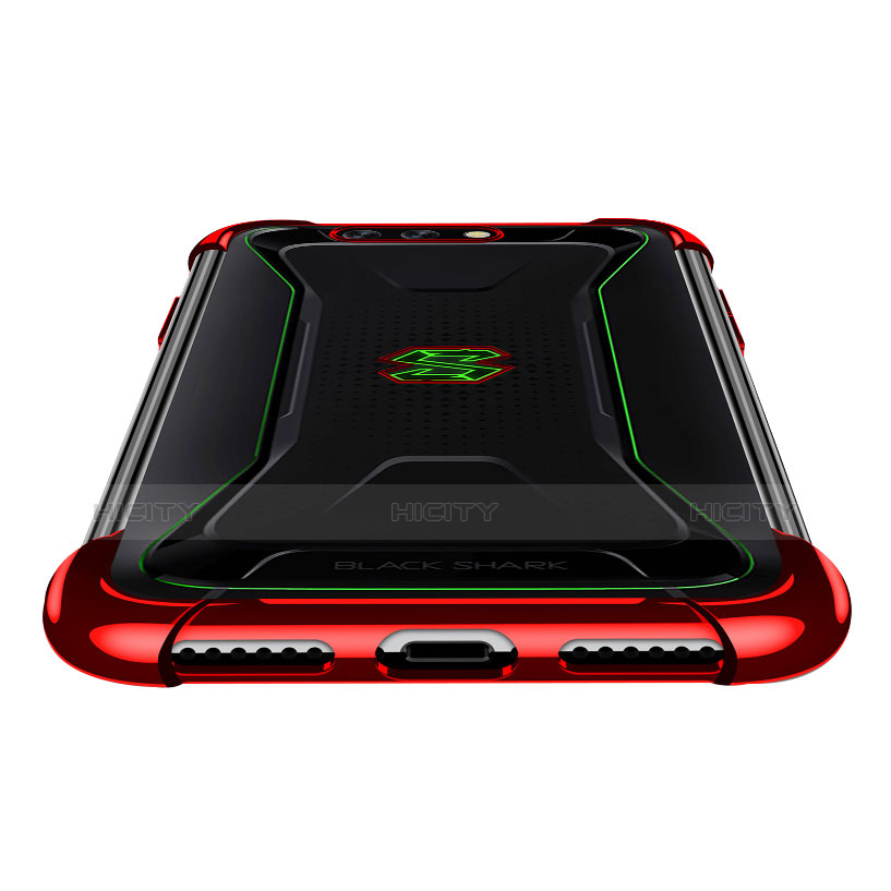 Silikon Schutzhülle Ultra Dünn Tasche Durchsichtig Transparent T09 für Xiaomi Black Shark Rot groß