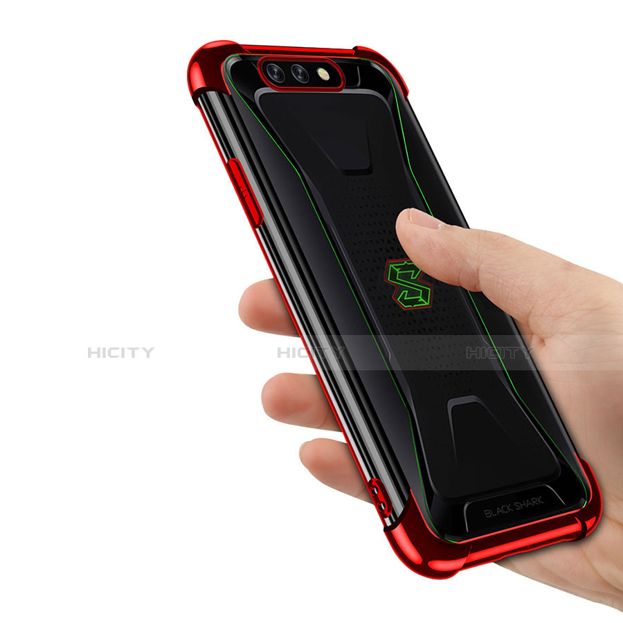 Silikon Schutzhülle Ultra Dünn Tasche Durchsichtig Transparent T09 für Xiaomi Black Shark Rot groß