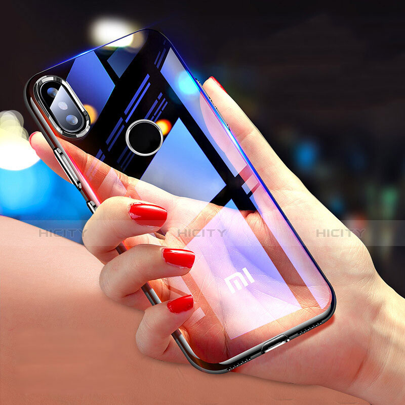 Silikon Schutzhülle Ultra Dünn Tasche Durchsichtig Transparent T09 für Xiaomi Mi 8 Schwarz