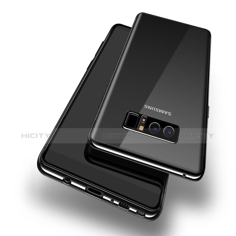 Silikon Schutzhülle Ultra Dünn Tasche Durchsichtig Transparent T10 für Samsung Galaxy Note 8 Schwarz Plus