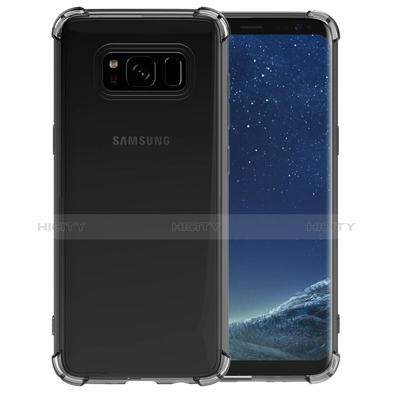 Silikon Schutzhülle Ultra Dünn Tasche Durchsichtig Transparent T10 für Samsung Galaxy S8 Grau Plus