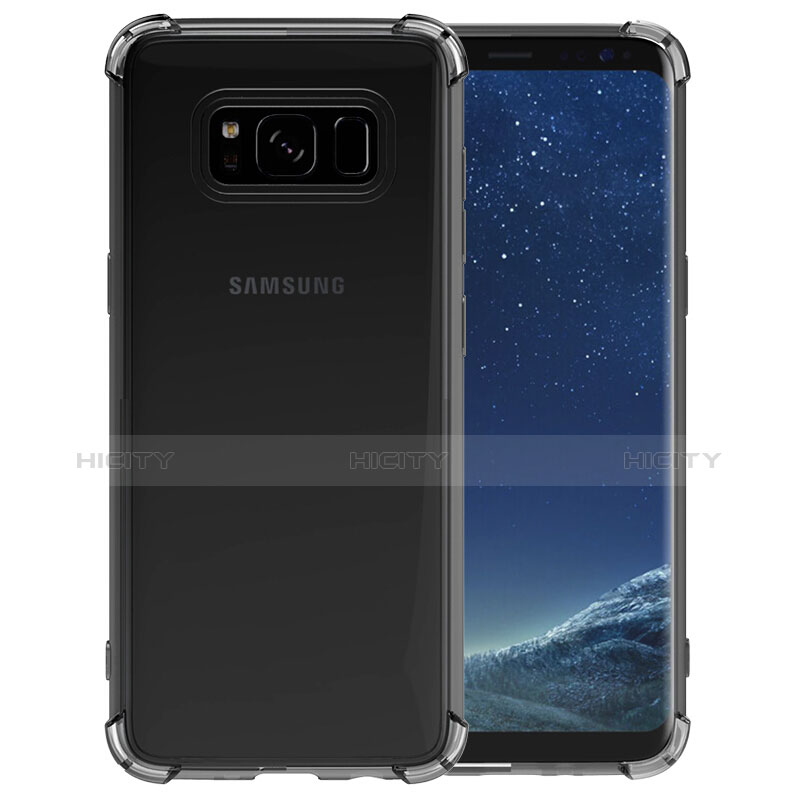 Silikon Schutzhülle Ultra Dünn Tasche Durchsichtig Transparent T10 für Samsung Galaxy S8 Plus Grau Plus