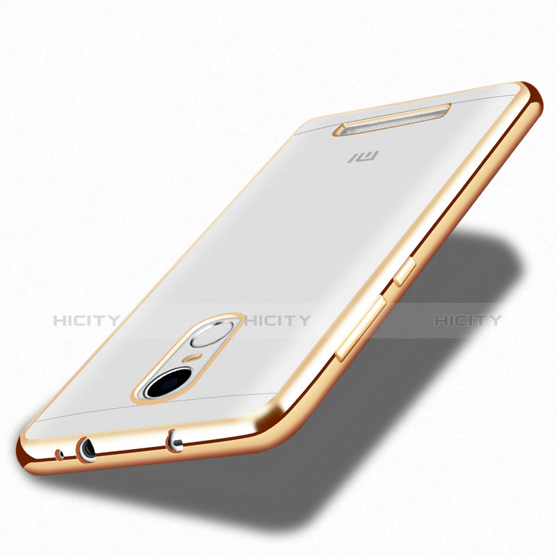 Silikon Schutzhülle Ultra Dünn Tasche Durchsichtig Transparent T10 für Xiaomi Redmi Note 3 Pro Gold
