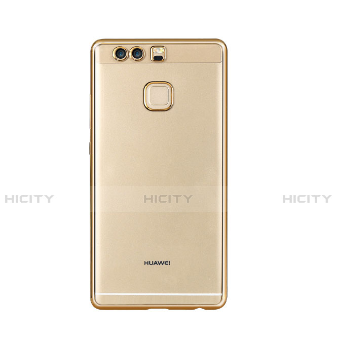 Silikon Schutzhülle Ultra Dünn Tasche Durchsichtig Transparent T11 für Huawei P9 Gold groß