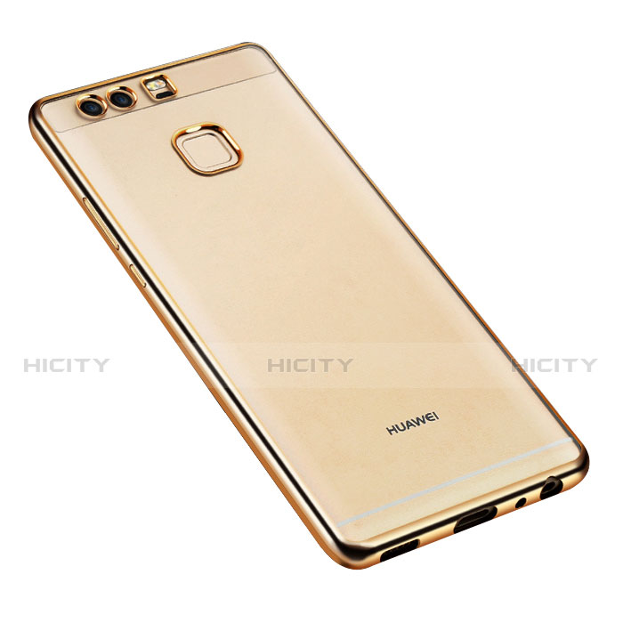 Silikon Schutzhülle Ultra Dünn Tasche Durchsichtig Transparent T11 für Huawei P9 Gold groß