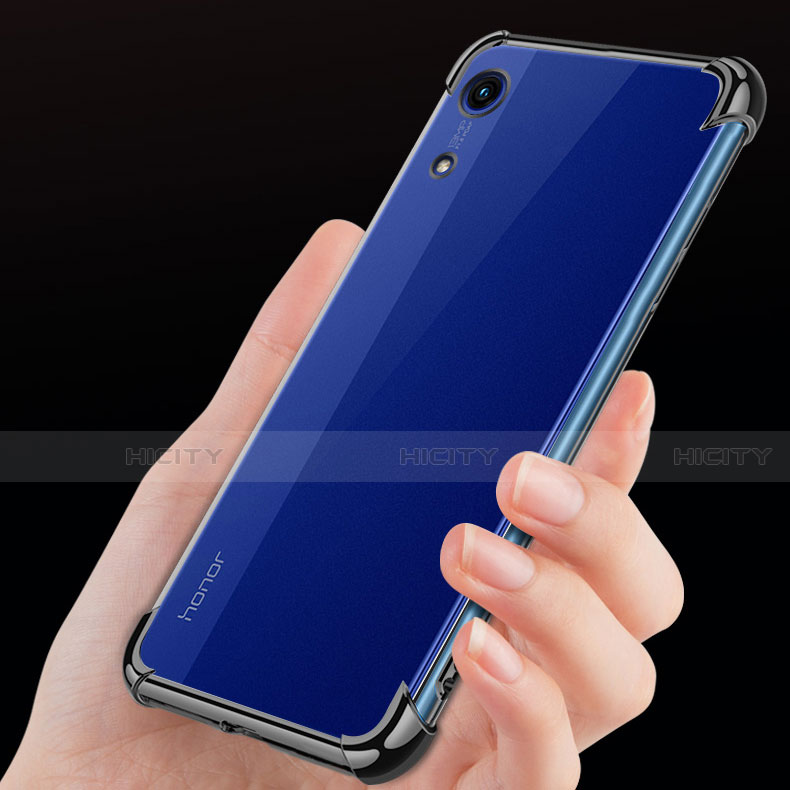 Silikon Schutzhülle Ultra Dünn Tasche Durchsichtig Transparent T11 für Huawei Y6 Pro (2019) Schwarz groß
