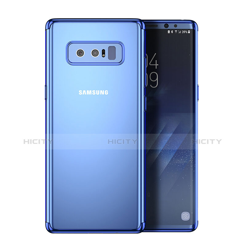 Silikon Schutzhülle Ultra Dünn Tasche Durchsichtig Transparent T11 für Samsung Galaxy Note 8 Blau