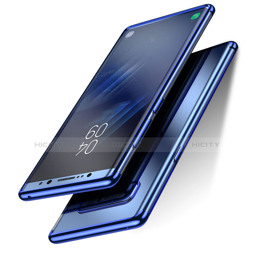 Silikon Schutzhülle Ultra Dünn Tasche Durchsichtig Transparent T11 für Samsung Galaxy Note 8 Blau