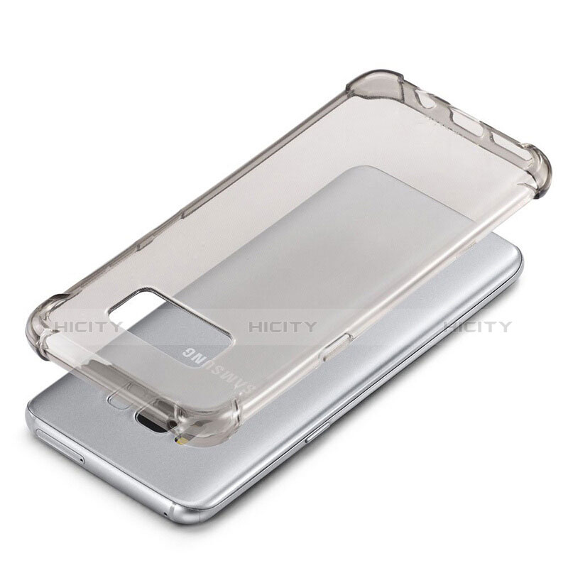 Silikon Schutzhülle Ultra Dünn Tasche Durchsichtig Transparent T11 für Samsung Galaxy S8 Plus Grau