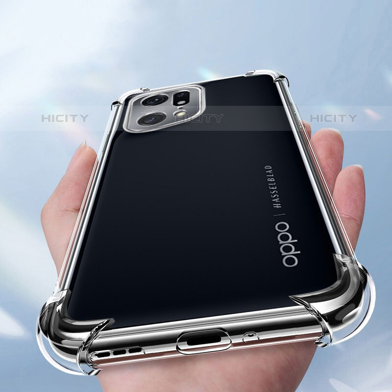 Silikon Schutzhülle Ultra Dünn Tasche Durchsichtig Transparent T12 für Oppo Find X5 Pro 5G Klar groß