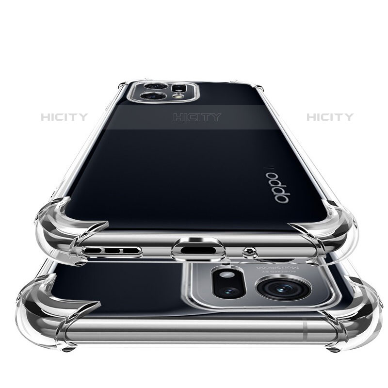 Silikon Schutzhülle Ultra Dünn Tasche Durchsichtig Transparent T12 für Oppo Find X5 Pro 5G Klar groß