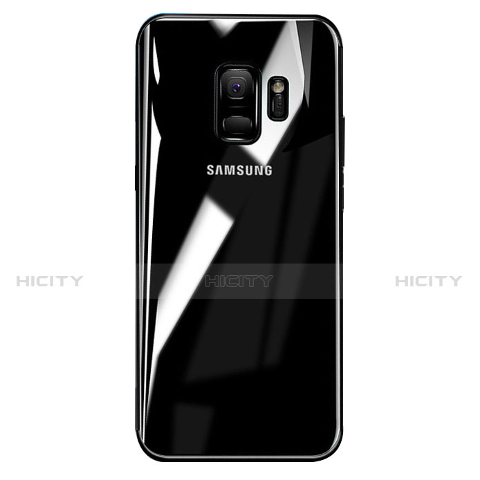 Silikon Schutzhülle Ultra Dünn Tasche Durchsichtig Transparent T12 für Samsung Galaxy S9 Plus Schwarz groß