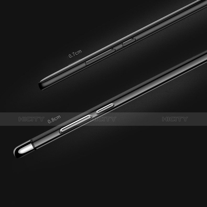 Silikon Schutzhülle Ultra Dünn Tasche Durchsichtig Transparent T12 für Xiaomi Mi Mix Evo Schwarz groß
