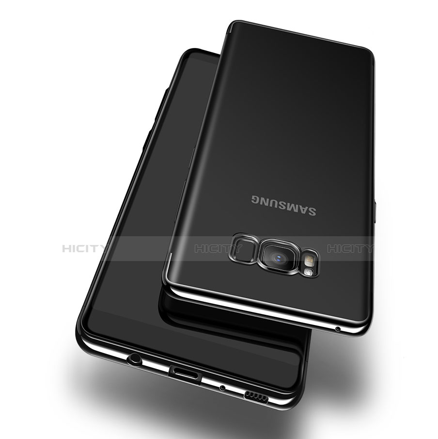 Silikon Schutzhülle Ultra Dünn Tasche Durchsichtig Transparent T14 für Samsung Galaxy S8 Plus Schwarz Plus